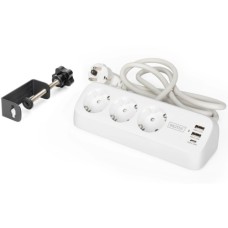 Мережевий фільтр живлення Digitus 3 розетки, 2xUSB-A, 1xUSB-C,1.5м, White (DA-70626)