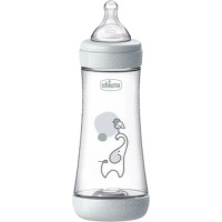 Пляшечка для годування Chicco Perfect 5 із силіконовою соскою 4+ місяців 300 мл Сіра (20235.32.40)