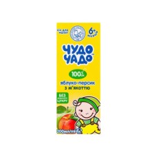Сік дитячий Чудо-Чадо яблуко-персик з м'якоттю 200 мл (4820016254718)