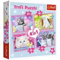 Пазл Trefl Кумедні коти 4 in 1 (35, 48, 54, 70) елемента (5900511343960)