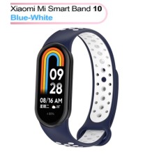Ремінець до фітнес браслета BeCover Vents Style для Xiaomi Mi Smart Band 10 Blue-White (713632)