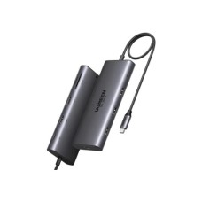 Концентратор Ugreen USB-C 2xHDMI 8K30Hz/4K60Hz + 3xUSB 3.2 + 2xUSB-C 3.2 + RJ45 + SD/TF + PD 100W (15534)