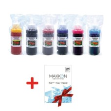 Чорнило Makkon Epson L100/L200/L300 6*100мл + Paper (KIT-EPS-L800-100-PAPER)