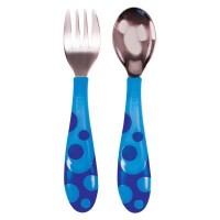 Набір дитячого посуду Munchkin Ложка + вилка блакитні (011404.01)