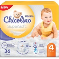 Підгузки Chicolino Super Soft Розмір 4 (7-14 кг) 36 шт, 4 Упаковки (4823098414650)