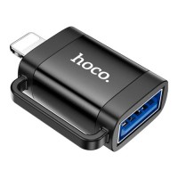 Перехідник UA31A Lightning M to USB F OTG Black HOCO (6942007628082)