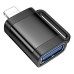 Перехідник UA31A Lightning M to USB F OTG Black HOCO (6942007628082)
