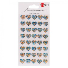 Набір для творчості Santi Серця синьо-жовті зі страз самоклеючих 9х15 см (743032)