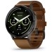 Смарт-годинник Garmin Venu 4 (45mm), Black w/ Slate + Leather, GPS смарт-годинник (010-03014-03)
