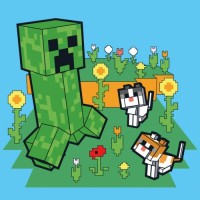 Картина по номерам Santi Майнкрафт Кріпер та котики 25х25 (955469)