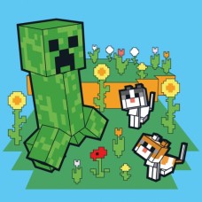 Картина по номерам Santi Майнкрафт Кріпер та котики 25х25 (955469)
