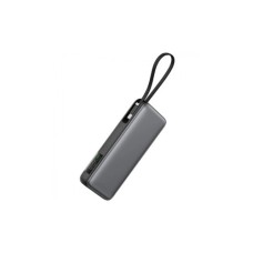 Батарея універсальна Acefast 20000mAh 130W PD, QC/3.0 USB-A+USB-C In/Out,build-in cable M22 Gray (6974316283904)