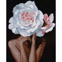 Картина по номерам Santi алмазна мозаїка Дівчина троянда 40х50 см на підрамни (956051)