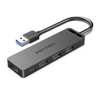 Концентратор Vention USB 3.0 to 4xUSB 3.0 Hub With Power Supply 0.15m black (CHLBB)