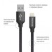 Дата кабель USB 2.0 AM to Lightning 2.0m black ColorWay (CW-CBUL007-BK)
