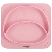 Тарілка дитяча FreeON Bear, силіконова, pink (39692)