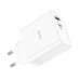 Зарядний пристрій HOCO C113A Awesome 1xUSB-C PD65W + 1xUSB QC3.0 White (6931474790910)