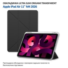 Чохол до планшета BeCover Ultra Slim Origami Transparent Apple iPad Air 11" M4 2026 Black (715183)