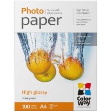 Фотопапір ColorWay A4 230г Glossy 100ст. (PG230100A4)