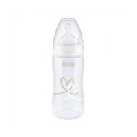 Пляшечка для годування Nuk First Choice Plus Серця 300 мл Бежева (3952398)