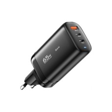 Зарядний пристрій Essager 2xUSB-C + 1xUSB 65W GaN black (ECT2CA-MYB01)