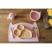 Набір дитячого посуду FreeON Kitty силіконовий килимок для годування, pink (46385)