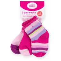 Шкарпетки Luvable Friends 3 пари кольорові, для дівчаток (23129.12-24 F)