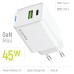 Зарядний пристрій ColorWay C101E GaN Mini 45W PD PPS USB-C + USB-A QC4.0 white (CW-CHS060PD-WT)