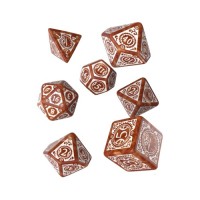 Набір кубиків для настільних ігор Q-Workshop Steampunk Clockwork Caramel white Dice Set (7 шт) (SSTC72)