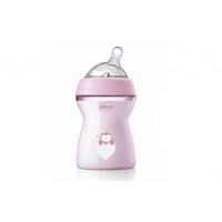 Пляшечка для годування Chicco Natural Feeling силікон середній потік 250мл рожева (81323.10)
