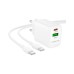 Зарядний пристрій BOROFONE BN27 Fuente 1xUSB-C PD20W + 1xUSB QC3.0 + cable USB-C to USB-C White (6941991120282)