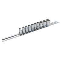 Набір торцевих головок Toptul торцевих на планці 12-гр. 1/4" дюймових 10шт. (GAAQ0810D-12)