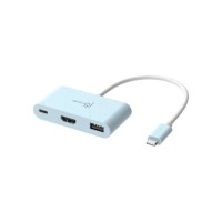 Концентратор J5create USB-C 3-in-1 1xHDMI + 1xUSB 3.2 + 1xUSB-C PD100W blue (JCA379EC-N)