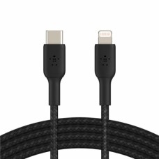 Дата кабель USB 2.0 AM to Lightning 1.0m braided black Belkin (CAA004BT1MBK)