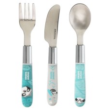 Набір дитячого посуду Canpol babies EXOTIC ANIMALS столові прибори з нержавіючої сталі, синій (9/477_blu2)