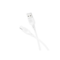 Дата кабель USB 2.0 AM to Lightning 1.0m Lenny silicone BX113 white BOROFONE (6941991115400)