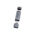 Зчитувач флеш-карт Vention USB 3.0 AM/USB-C to SD+TF Gray Dual Drive Letter Aluminum Alloy (CLLH0)