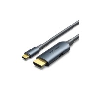Кабель мультимедійний USB-C to HDMI M 1.5m 4K60Hz + USB-C F power gray Vention (ABLHG)