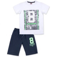 Футболка дитяча Breeze з шортами "Eighty" (8884-140B-white)