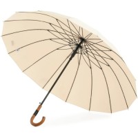Парасоля Krago тростина PRIME з дерев''яною ручкою бежева (umb-16-003)