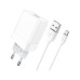 Зарядний пристрій BOROFONE BA47A Mighty speed single port QC3.0 3A + Type-C cable White (BA47AMW)