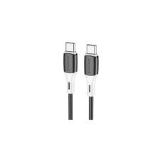 Дата кабель USB-C to USB-C 1.0m 3A 60W silicone black BOROFONE (6974443384802)