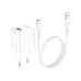 Зарядний пристрій HOCO C98A Proton USB QC3.0 + cable USB to USB-C White (6931474766878)