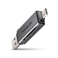 Зчитувач флеш-карт AXAGON USB-C + USB-A to SD/microSD 5Gbps gray (CRE-DAC)