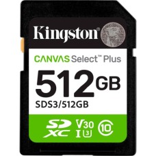 Карта пам'яті Kingston 512GB SDXC class 10 UHS-I U3 V30 A1 Canvas Select Plus (SDS3/512GB)