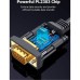 Кабель для передачі даних USB to COM M 3.0m DB9 RS-232 CR104 black Ugreen (20223)