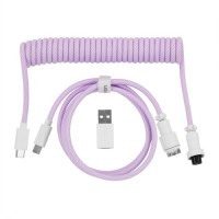 Дата кабель USB-C + USB A to USB-C 1.36m Coiled Aviator purple Keychron (CAB17_KEYCHRON)