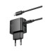 Зарядний пристрій HOCO CS61A Bright 1xUSB-C PD30W + 1xUSB QC3.0 + cable USB-C to USB-C Black (6942007638449)