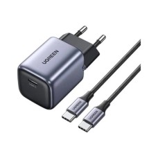 Зарядний пристрій Ugreen 1xUSB 30W (USB-C) Gan PD Nexode Mini + PD cable Grey CD319 (25257)