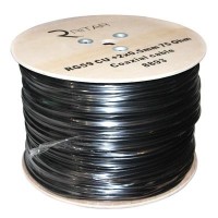 Кабель телевізійний Ritar RG-59, 0,81мм.CU, 64x0.12m CCA экран,+2*0.5power, black PVC (RT-B305-RG59+2x0.5mm / 08893)